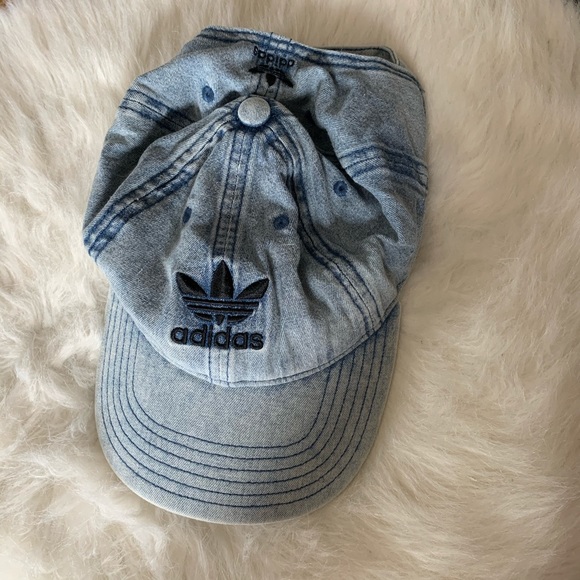 SOLD Adidas Fit Baseball Hat Denim Chambray Tre - Picture 5 of 5
